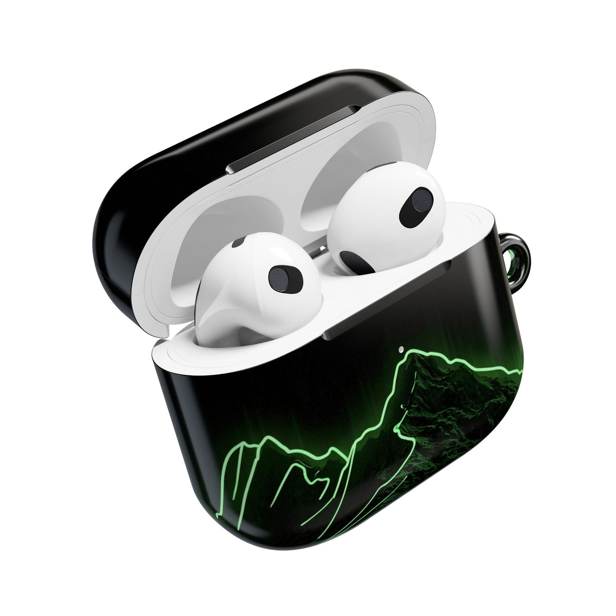 Nordic Mountain Contour · Hard Case for AirPods & AirPods Pro · Black