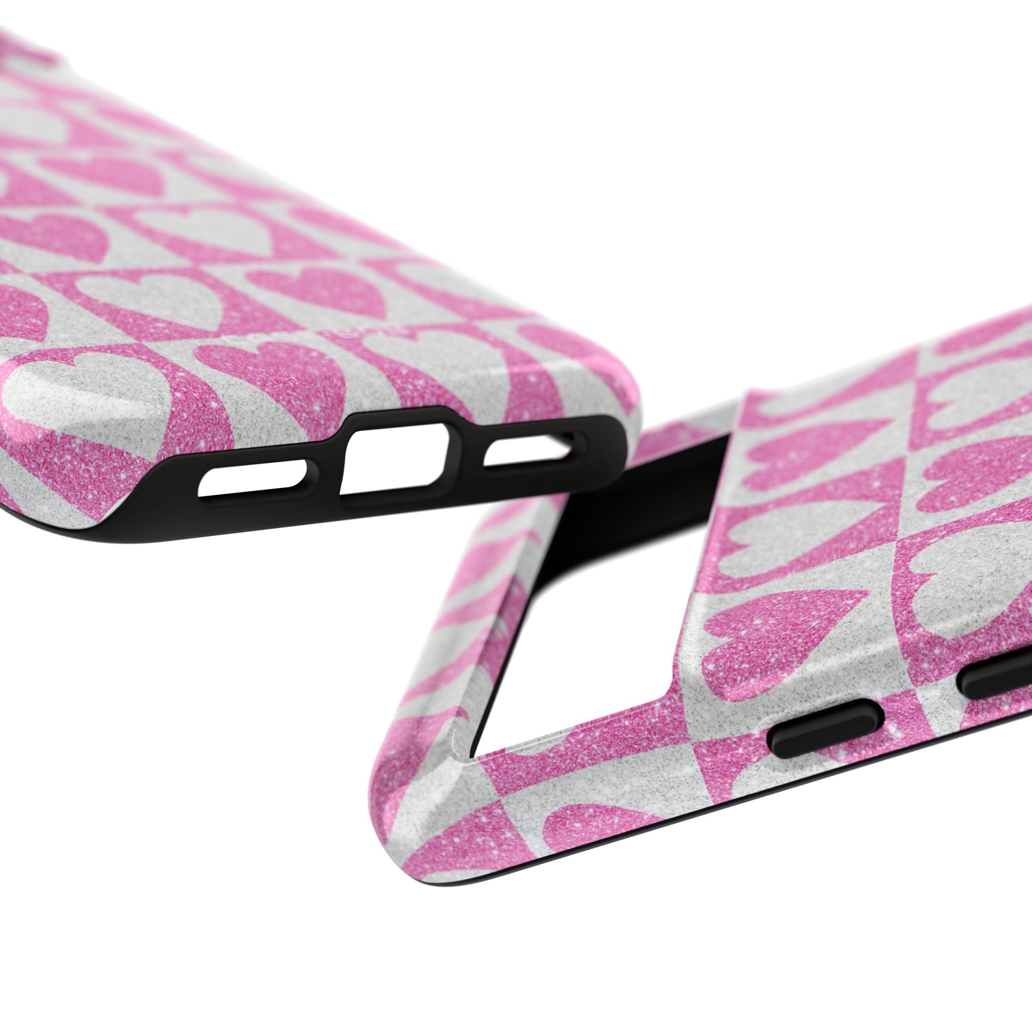 Glitzer Herz Gitter Google Pixel 8 Case - Tough