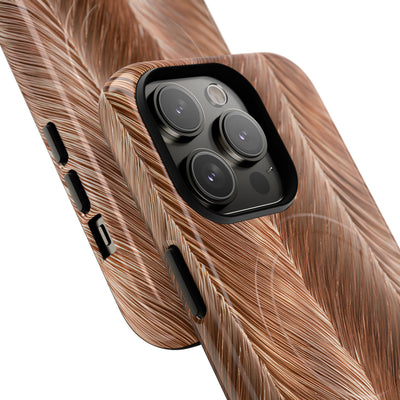 Rose Gold Weave · Tough 2.0 Magnetic Phone Case for iPhone · Brown