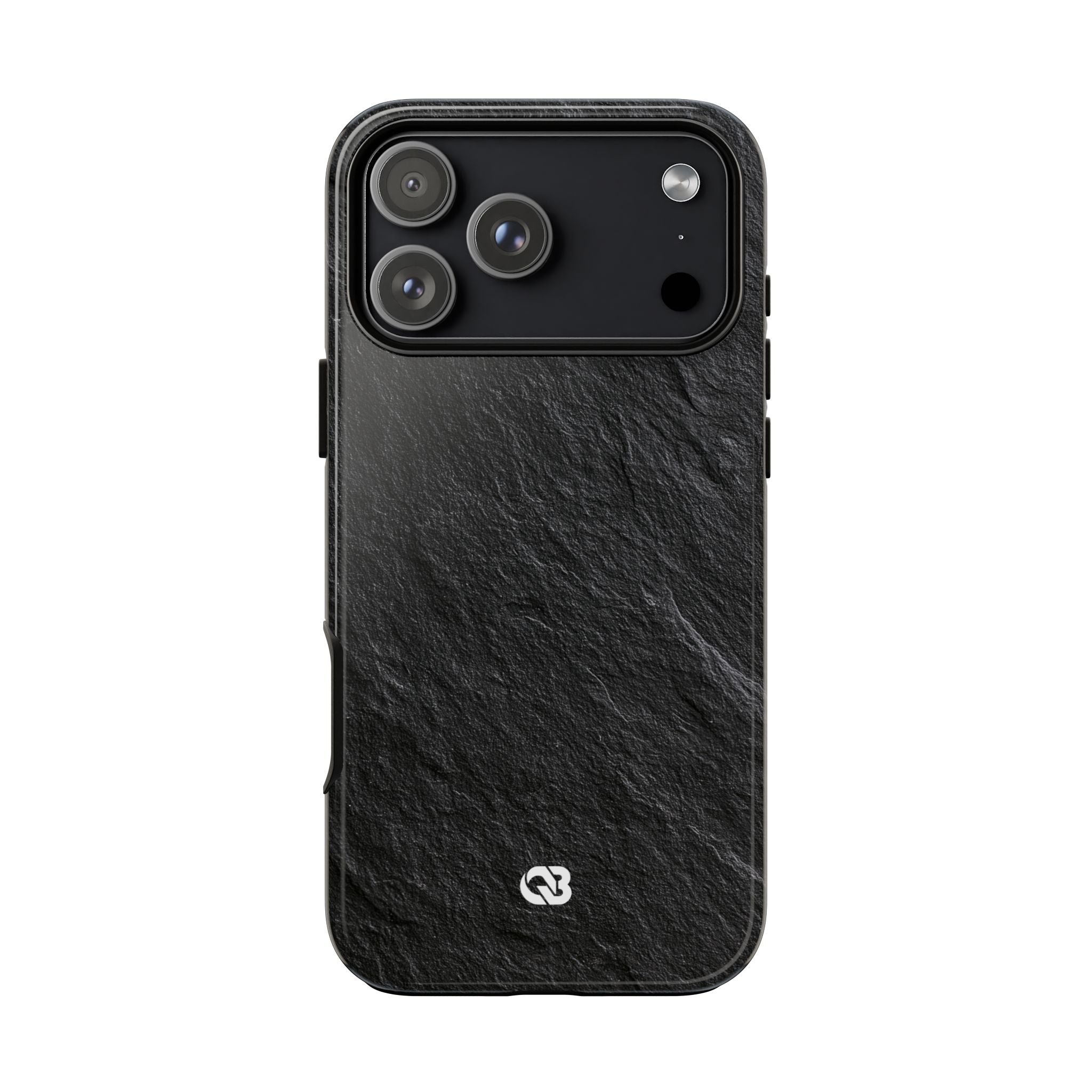 Black Tough Phone Case for iPhone - Raw Obsidian Slate