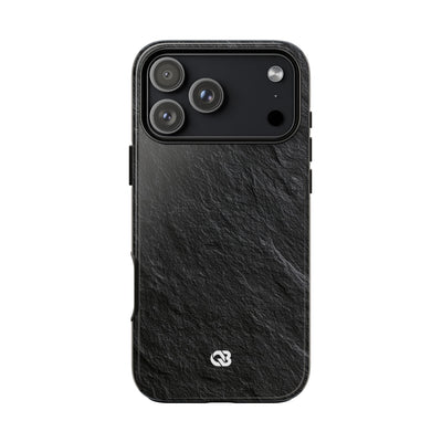 Black Tough Phone Case for iPhone - Raw Obsidian Slate