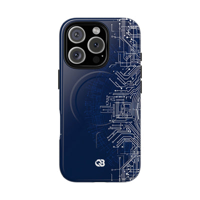 Blue Tough 2.0 Magsafe Phone Case for iPhone - Cobalt Circuit Logic