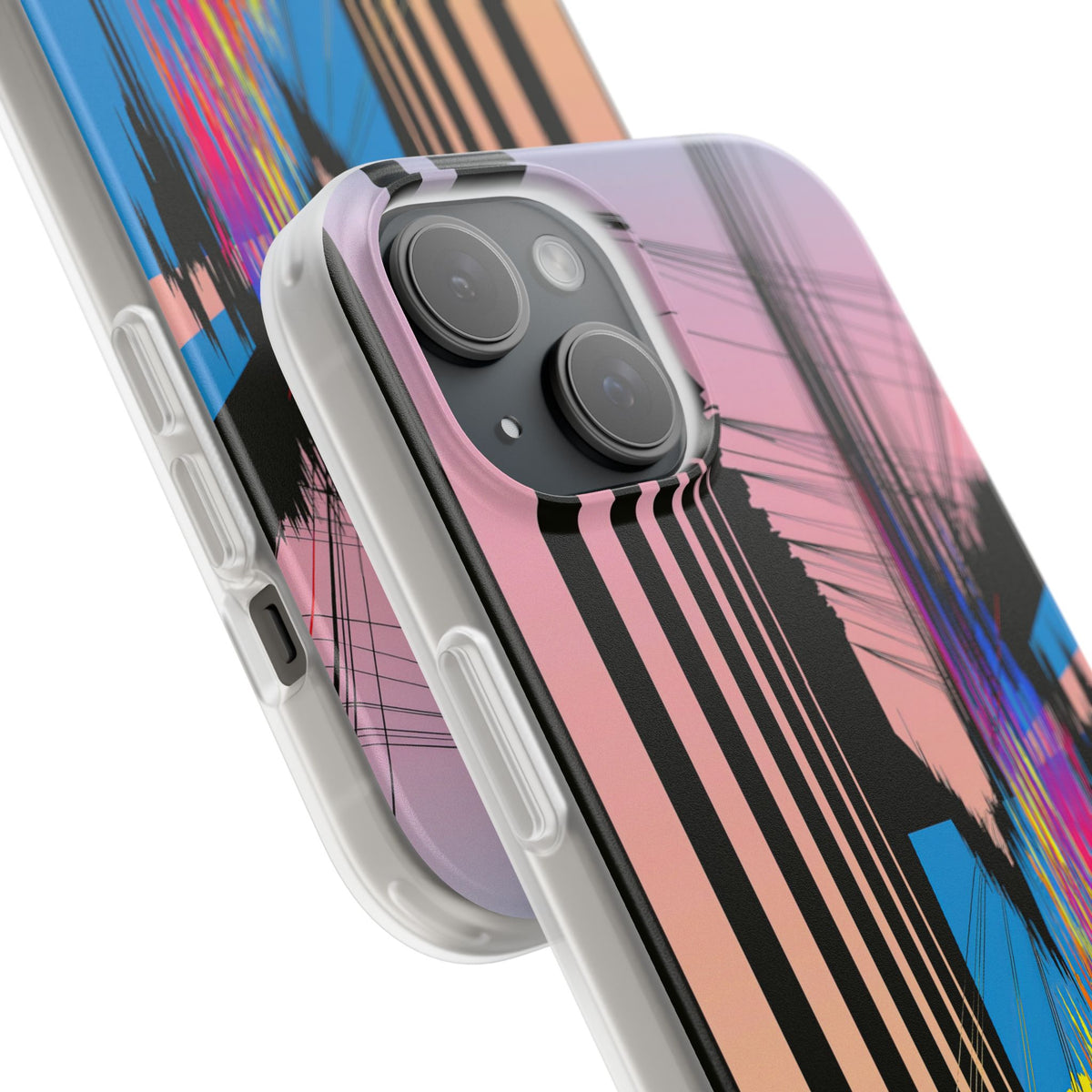 Blue Lite Phone Case for iPhone - Fractured Data Skyline