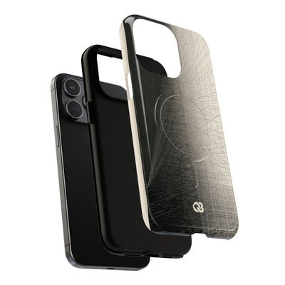 Beige Tough 2.0 Magsafe Phone Case for iPhone - Brutalist Graphite Grid