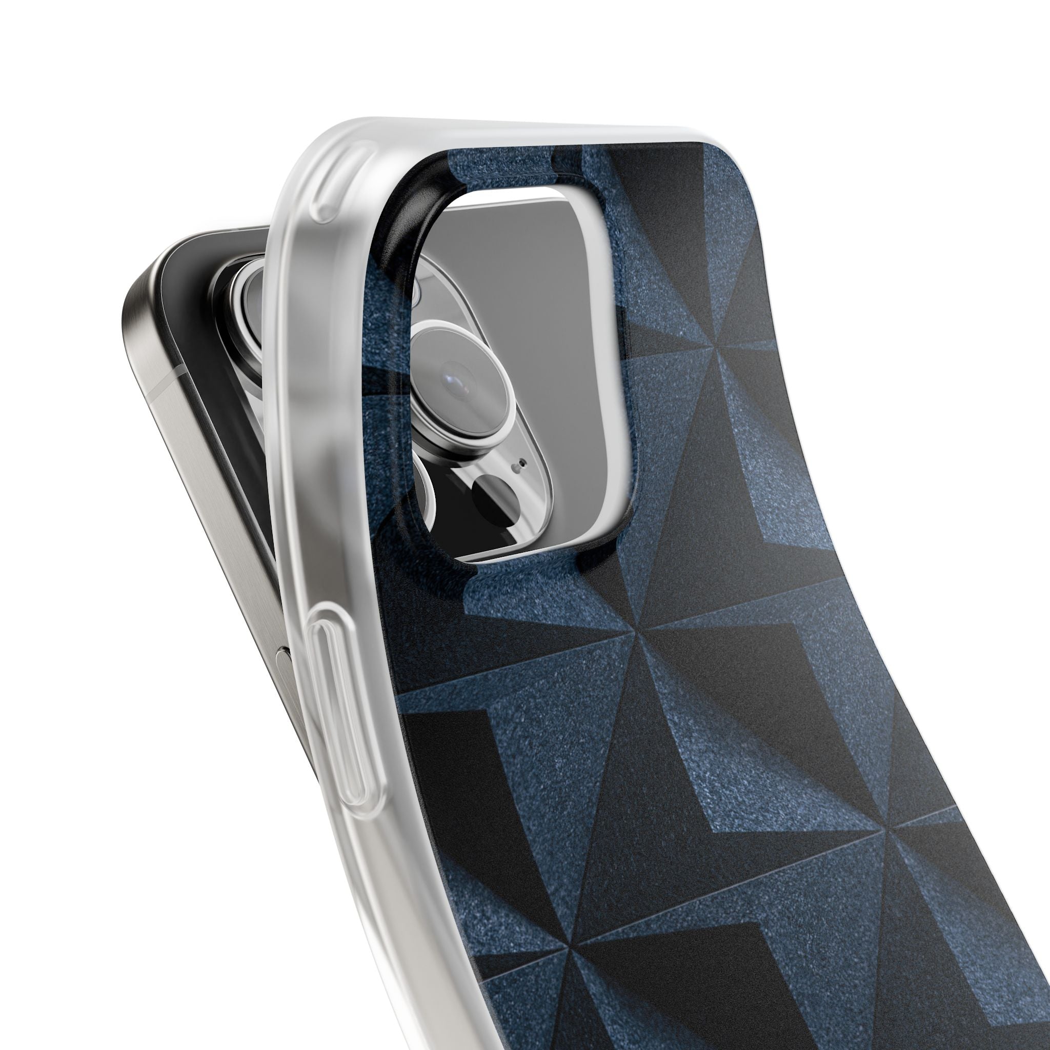 Blue Lite Phone Case for iPhone - Indigo Basalt Facets