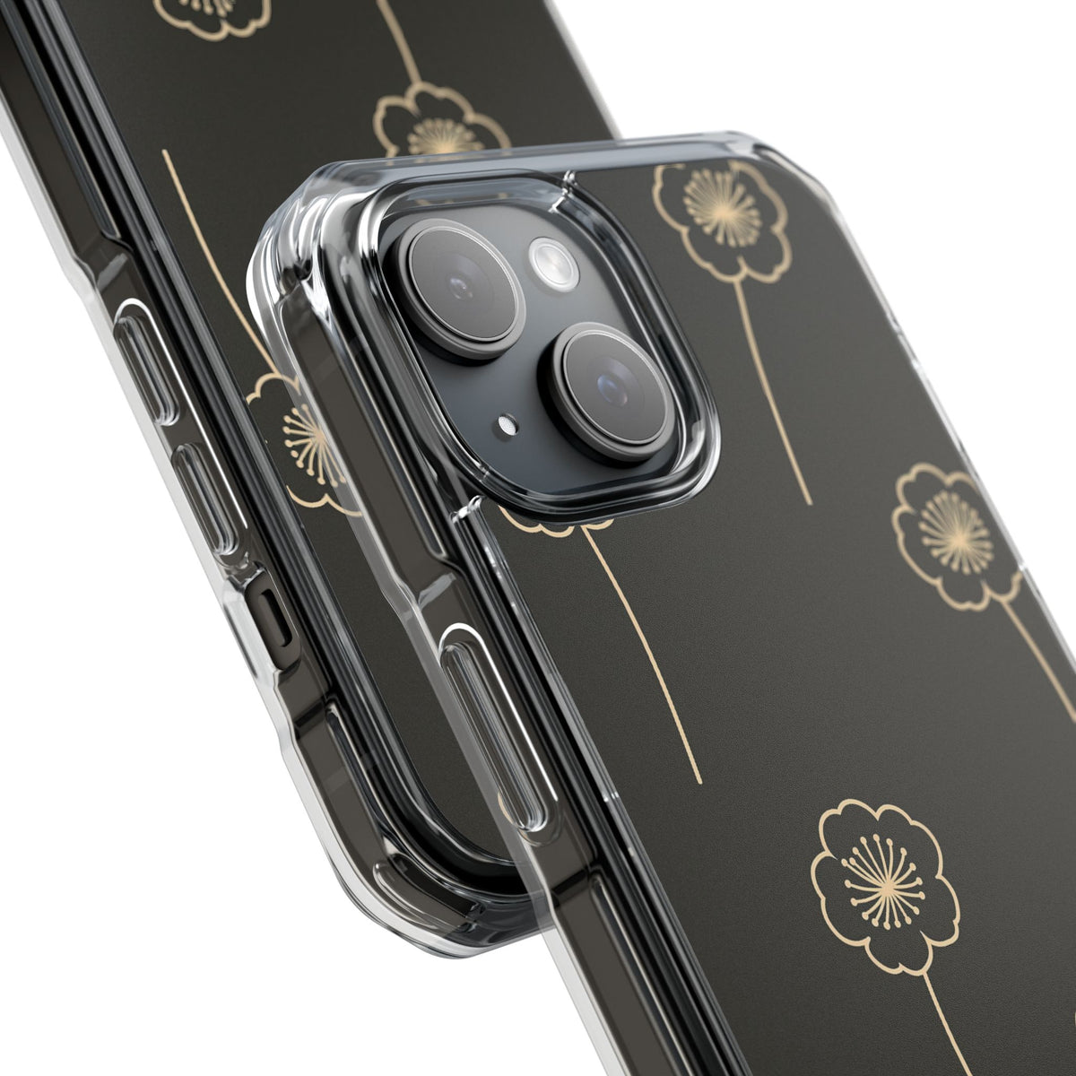 Nocturne Bloom Contours · Clear Impact Magnetic Phone Case for iPhone ·  Black