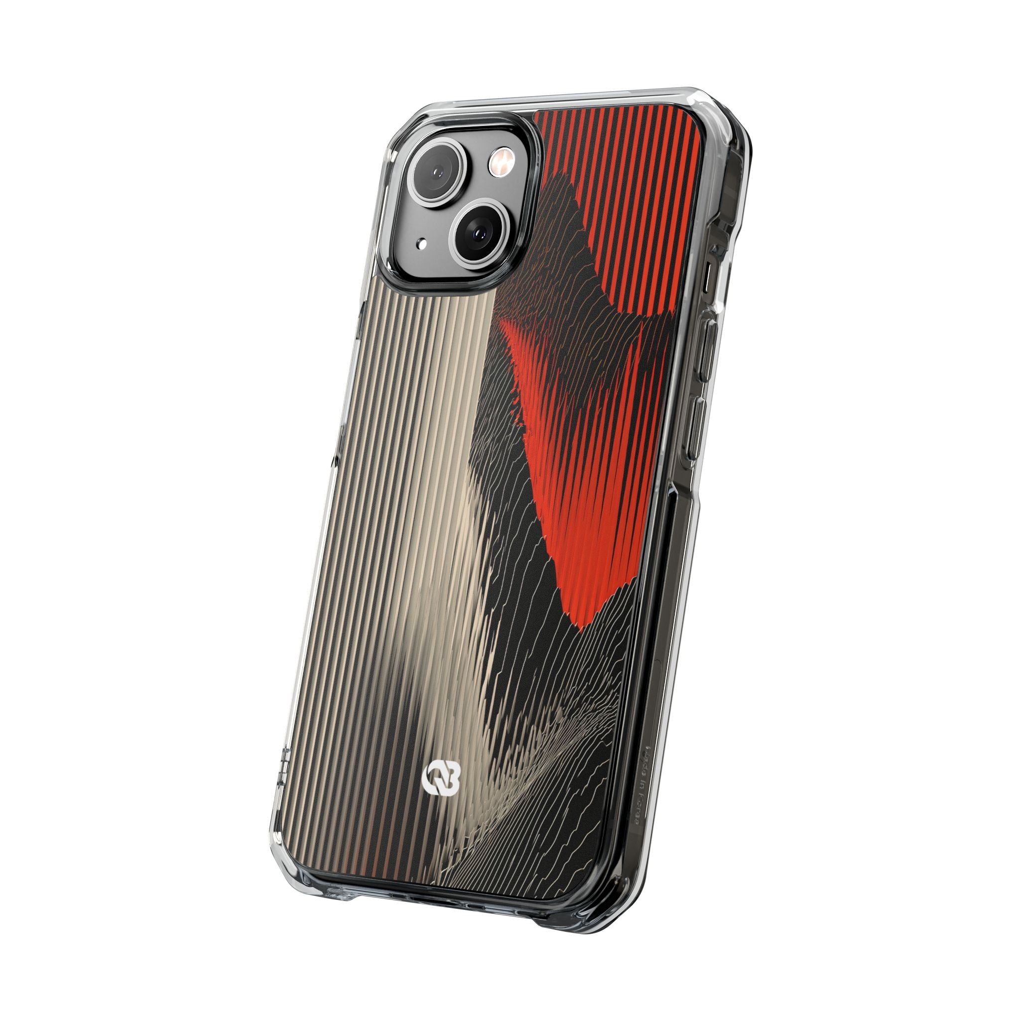 Red Impact MagSafe Phone Case for iPhone - Crimson Pulse Topo