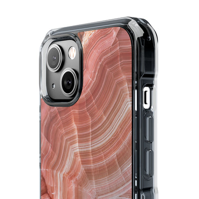 Blushing Rose Strata · Clear Impact Magnetic Phone Case for iPhone · Pink