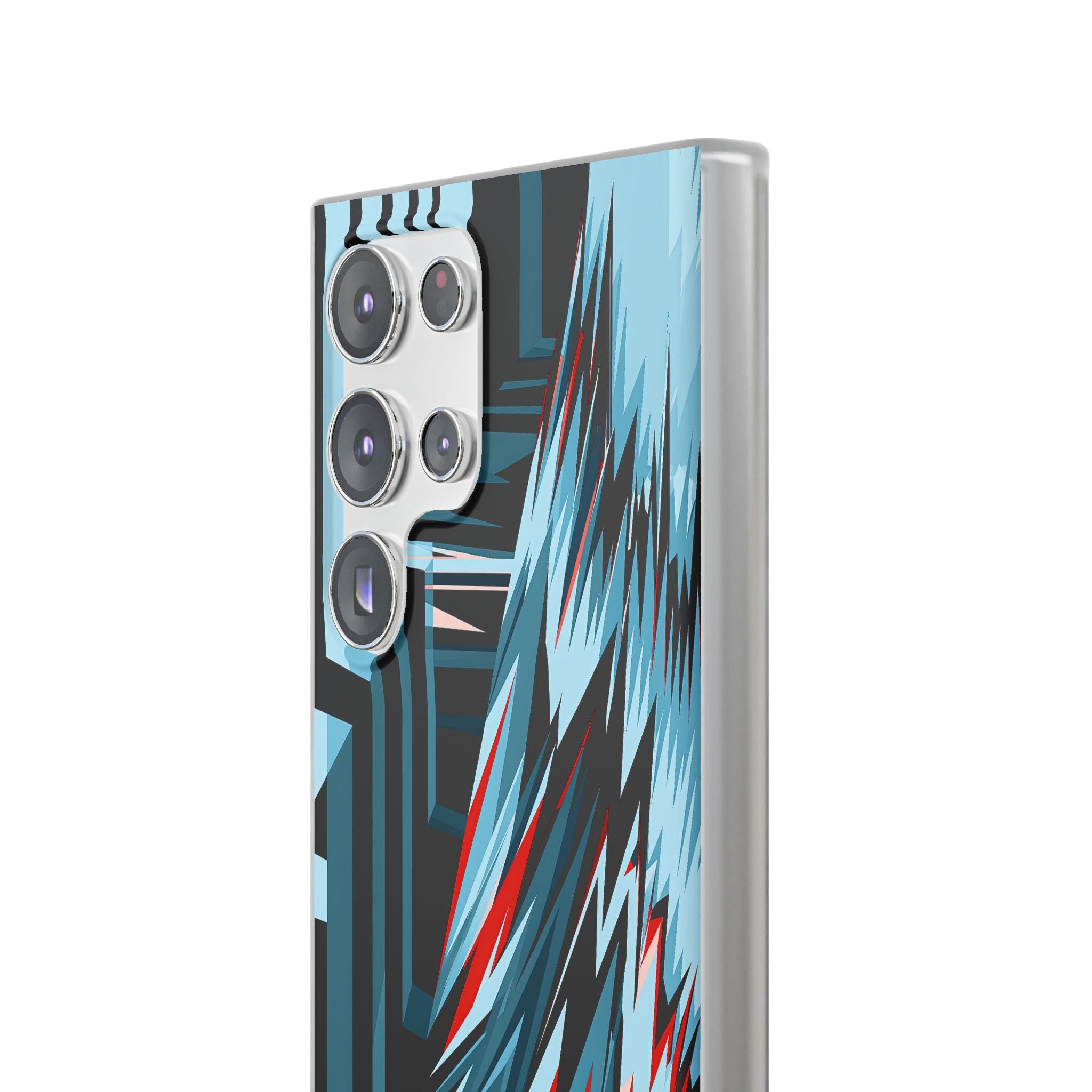 Blue Lite Phone Case for Samsung - Glitch Peak Cyan