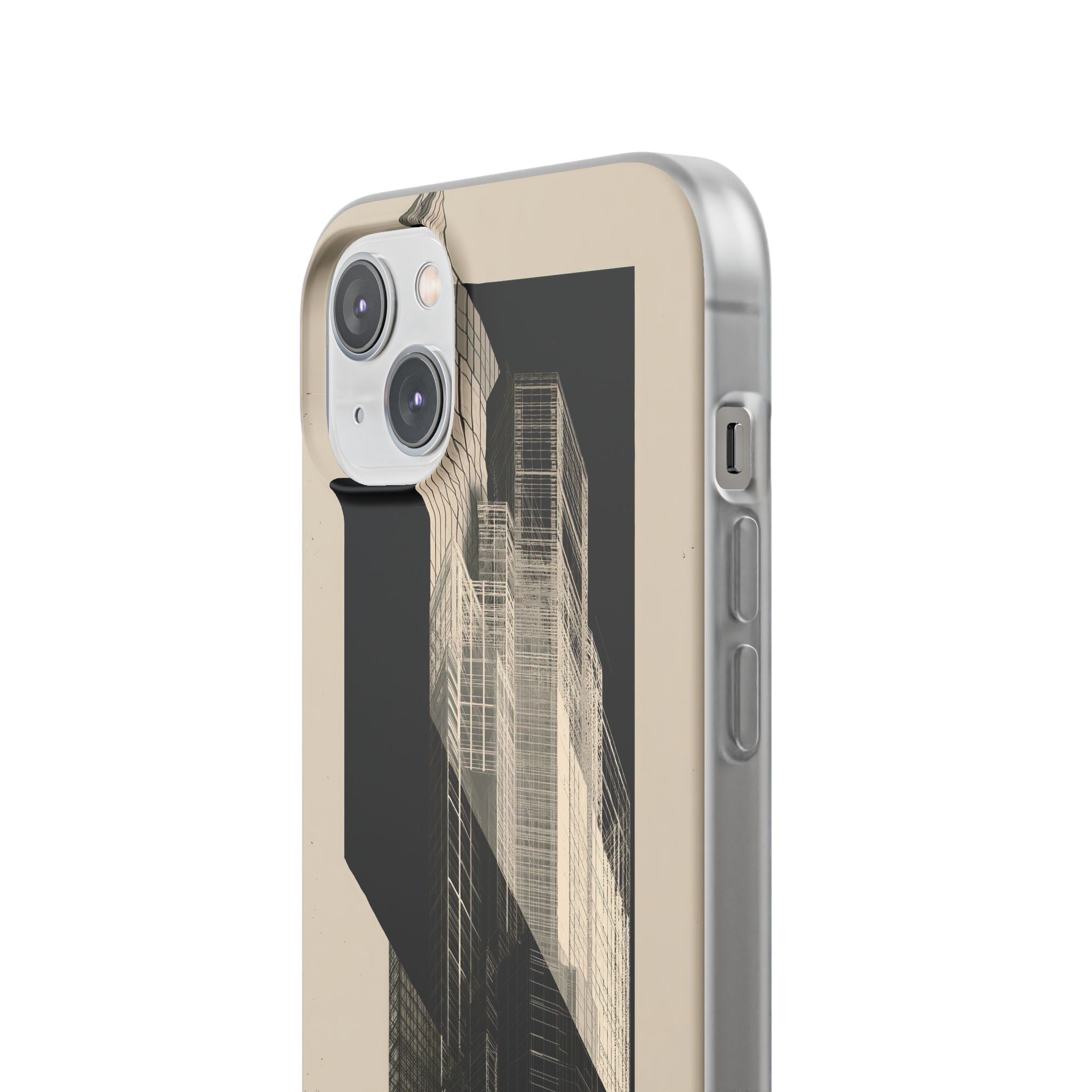 Beige Lite Phone Case for iPhone - Monolith Urban Grid