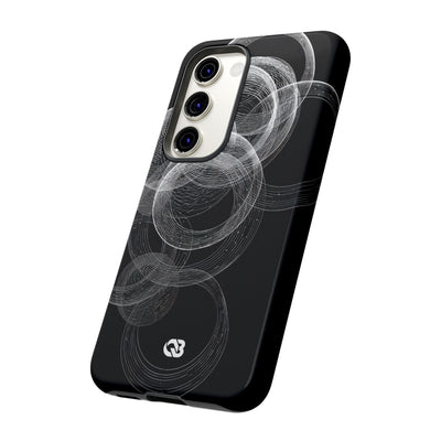 Black Tough Phone Case for Samsung - Kinetic Wireframe Orbit