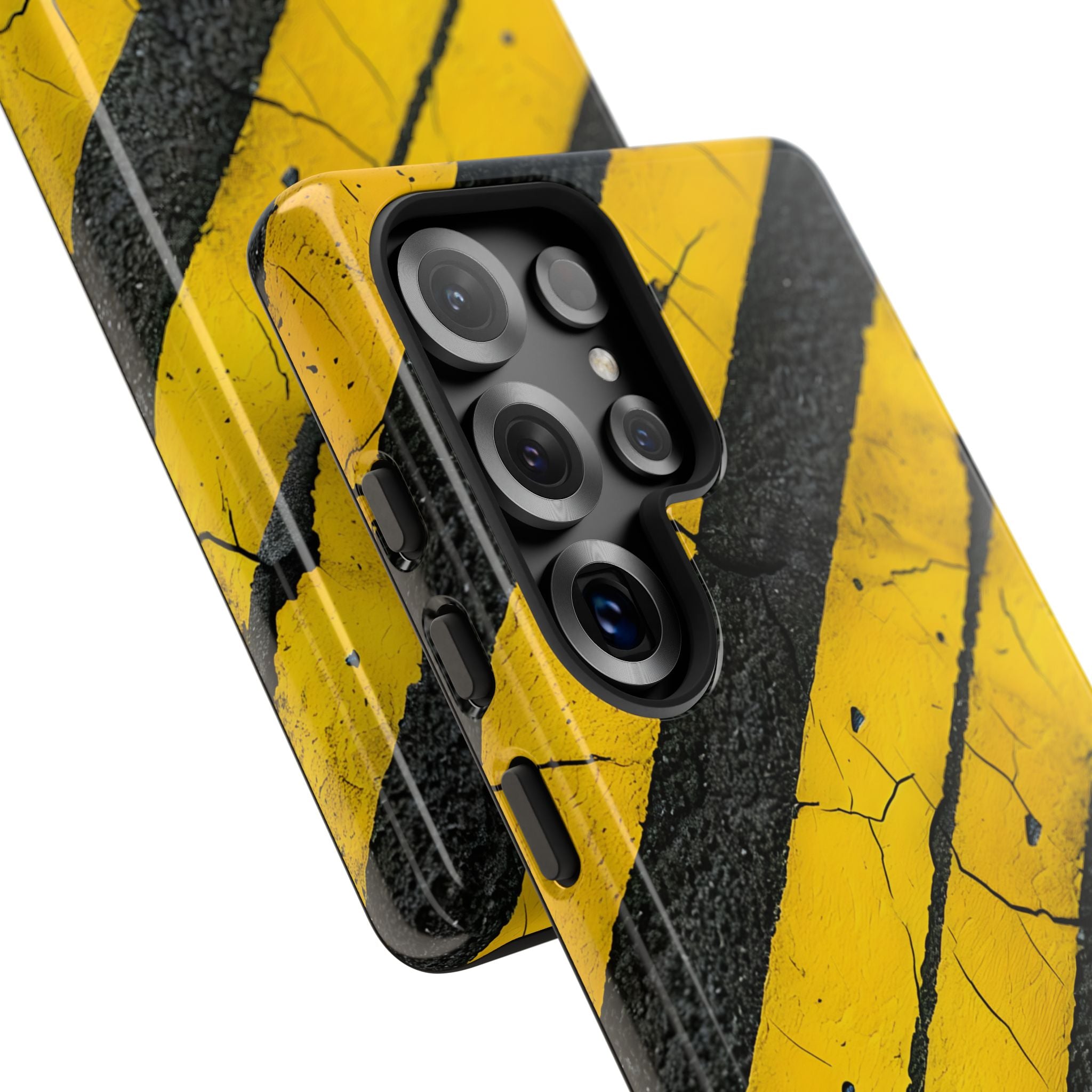 Yellow Stripe Distress Samsung S25 Ultra Case - Tough