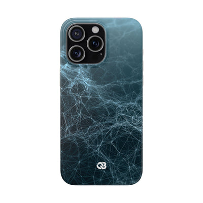 Teal Lite Phone Case for iPhone - Arctic Neural Mesh