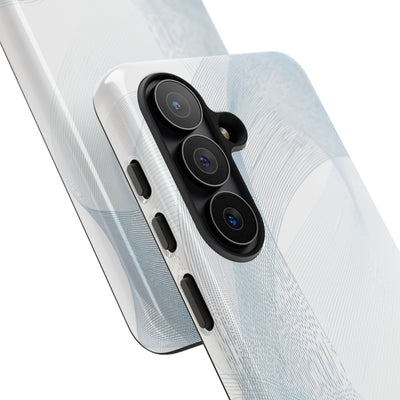 White Tough Phone Case for Samsung - Arctic Line Current