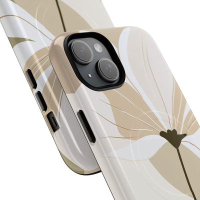 Beige Tough 2.0 Magsafe Phone Case for iPhone - Sage Linen Magnolia