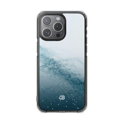 Teal Impact MagSafe Phone Case for iPhone - Cyan Vector Lattice
