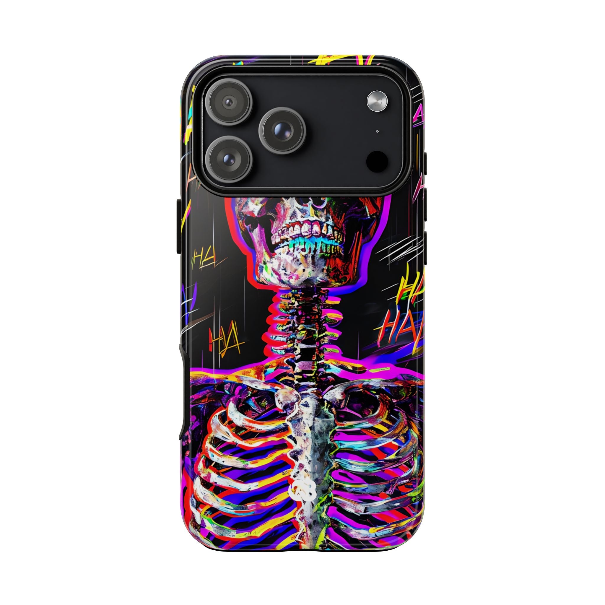 Neon Glitch Skeleton · Tough Handyhülle für iPhone