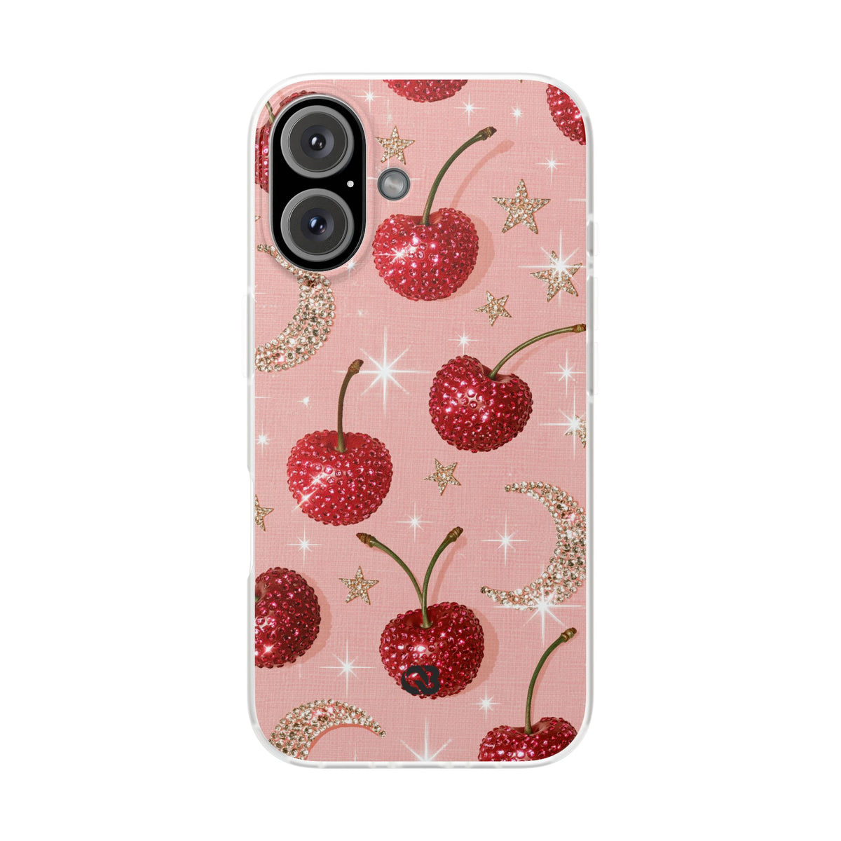 Bedazzled Ruby Cherries · Lite Phone Case for iPhone ·  Pink