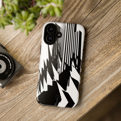 White Tough Phone Case for iPhone - Shattered Vector Spire