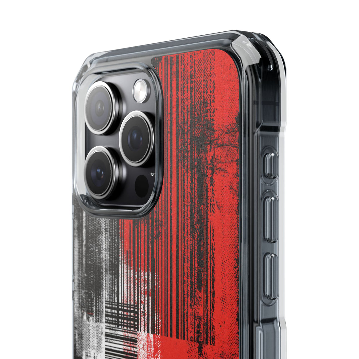Distorted Barcode · Clear Impact Magnetic Phone Case for iPhone · Black
