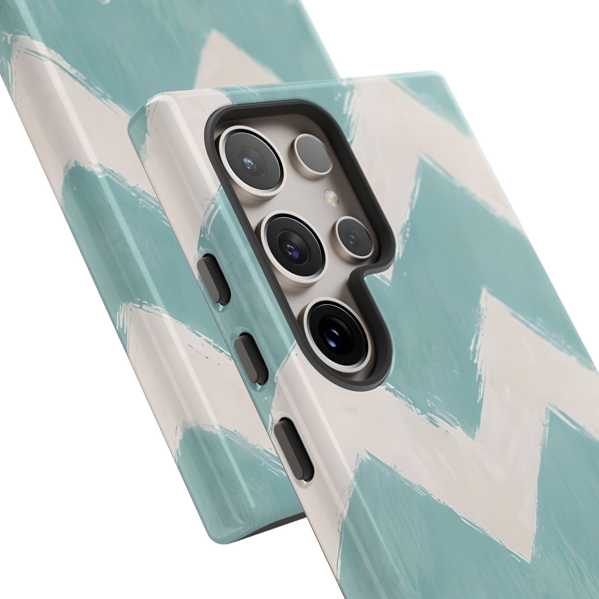 Teal Painted Chevron · Tough Phone Case for Samsung