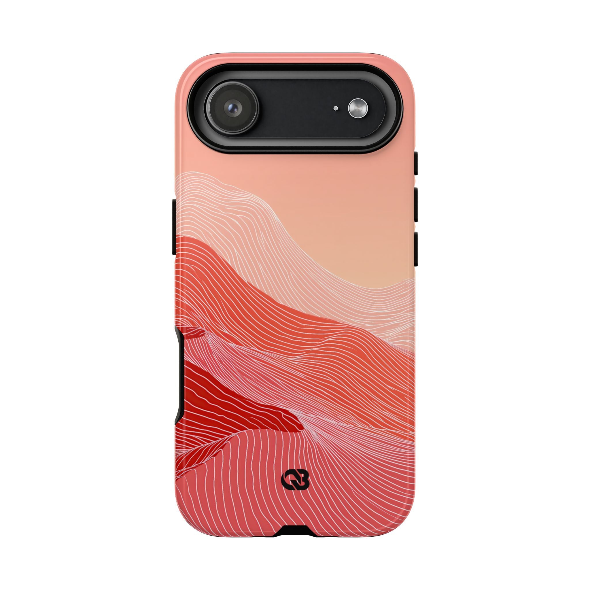 Red Tough Phone Case for iPhone - Crimson Ridge Contour