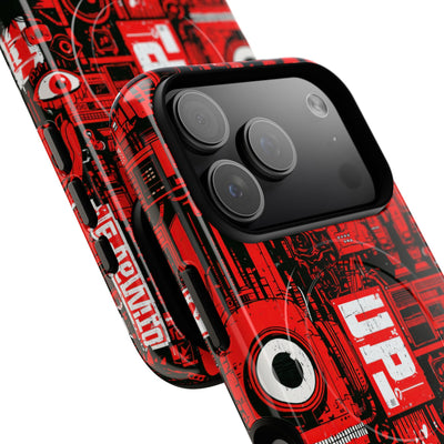 Neo Mecha Collage · Tough 2.0 Magnetic Phone Case for iPhone · Red