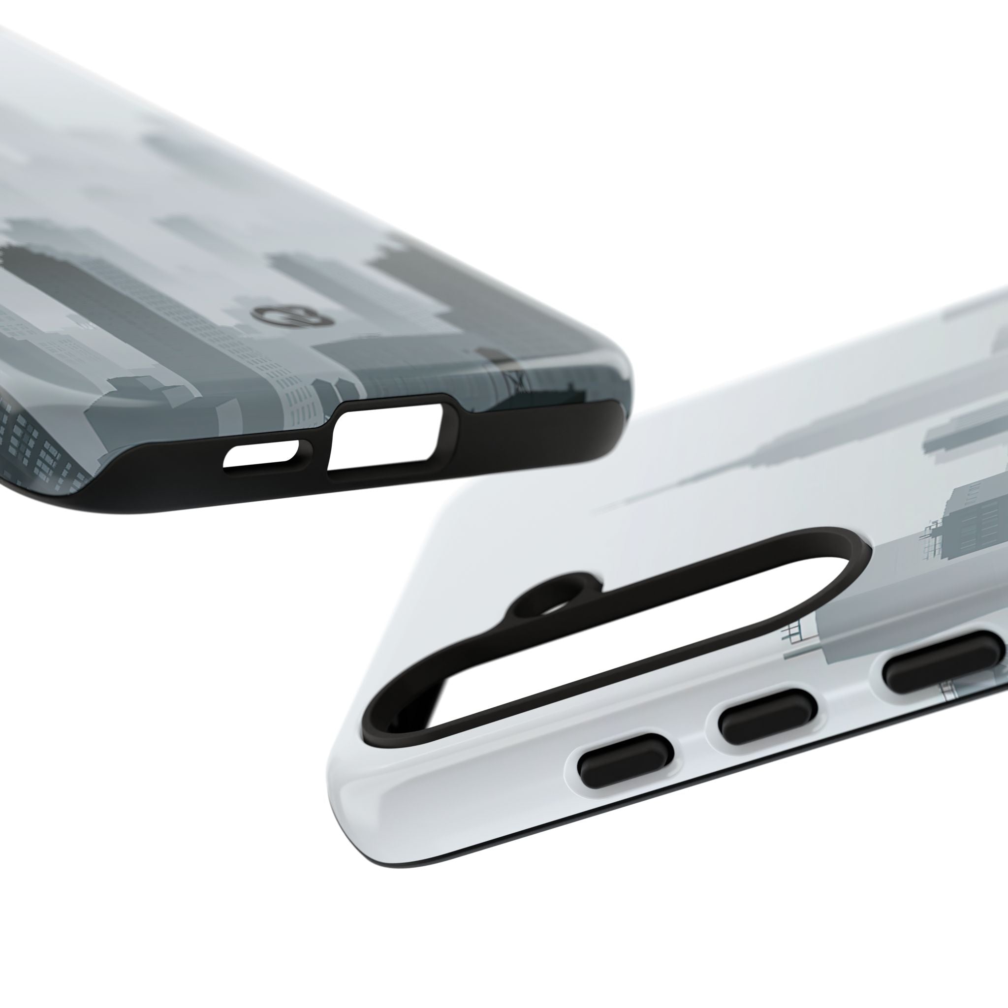 Grey Tough Phone Case for Samsung - Steel Mist Skyline