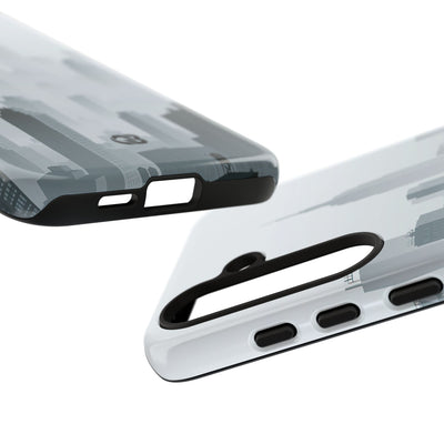 Grey Tough Phone Case for Samsung - Steel Mist Skyline