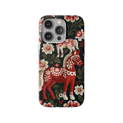 Nordic Dala Meadow · Lite Phone Case for iPhone ·  Red