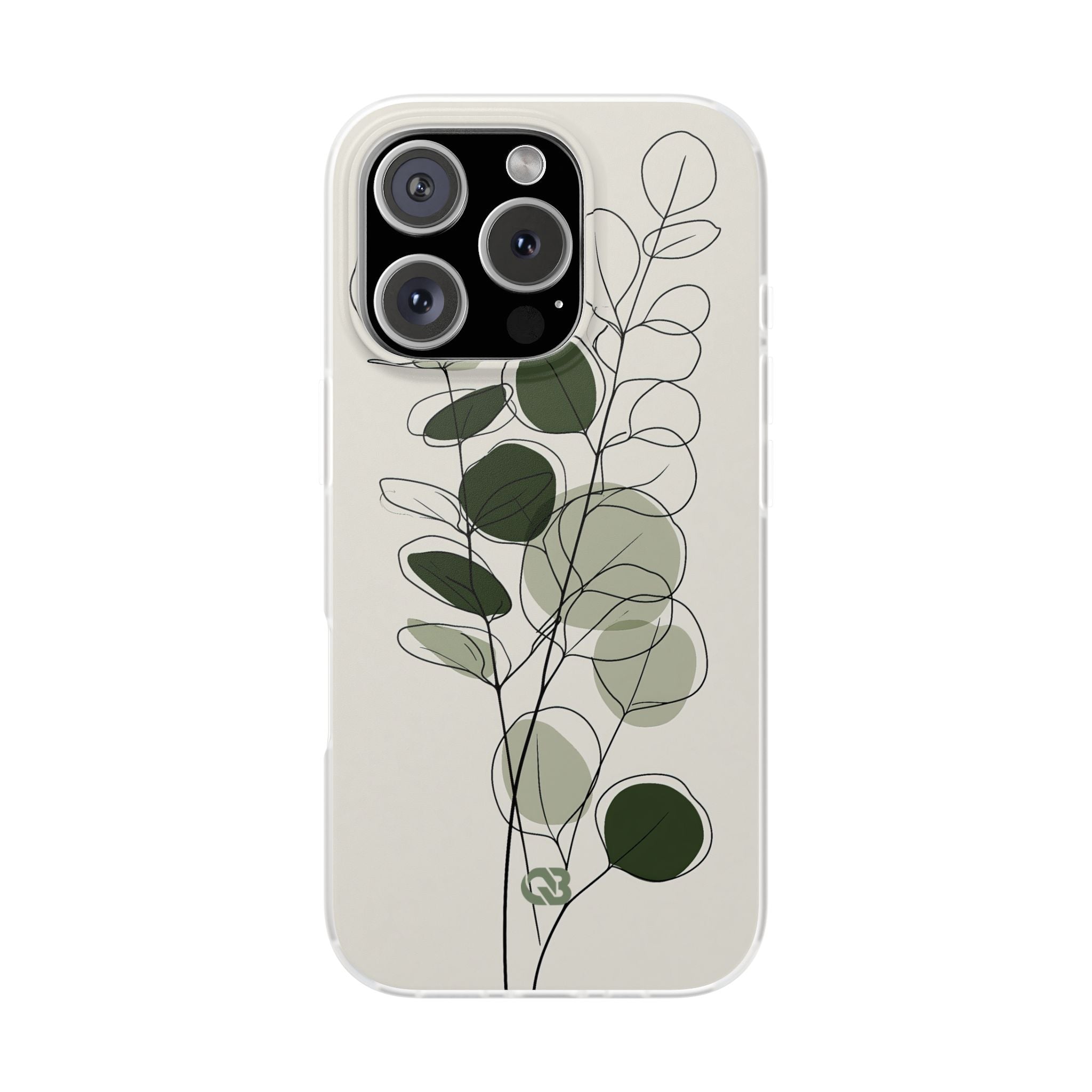 Green Lite Phone Case for iPhone - Muted Eucalyptus Sketch