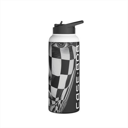 Mirrored Checkerboard Face - Stainless Steel Water Bottle