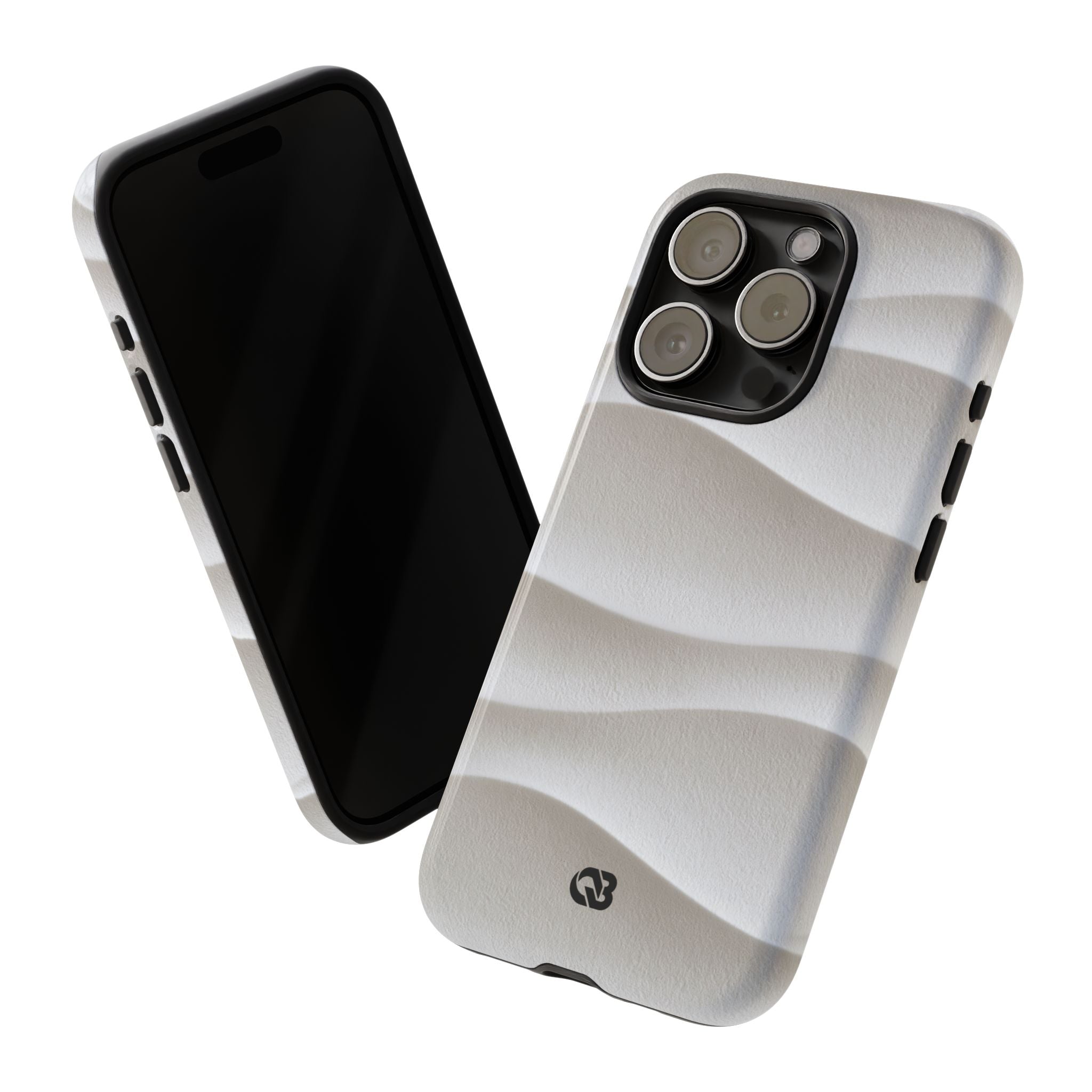 White Tough Phone Case for iPhone - Arctic Flow Ridges