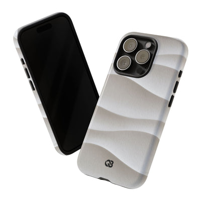 White Tough Phone Case for iPhone - Arctic Flow Ridges