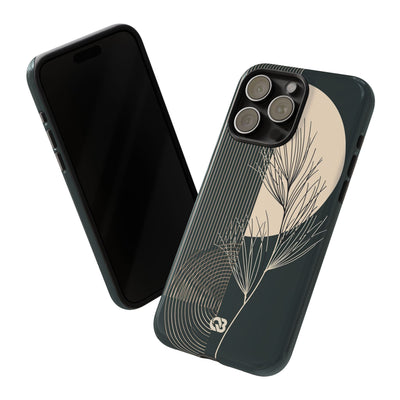 Black Tough Phone Case for iPhone - Obsidian Sand Willow