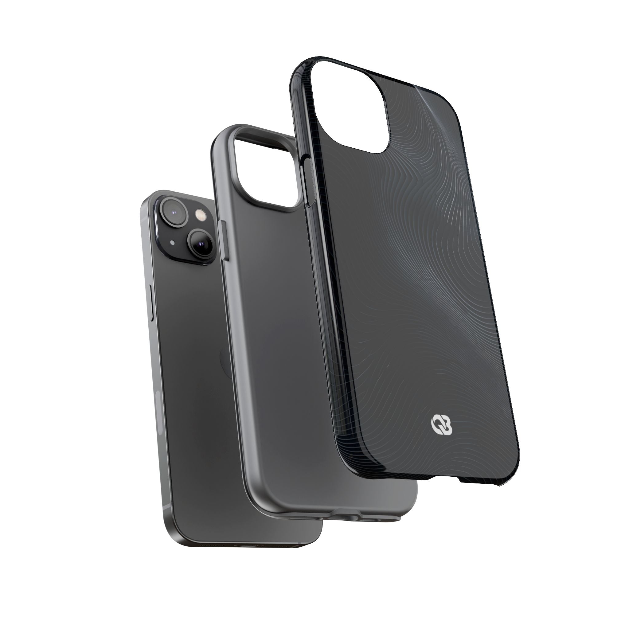 Black Tough Phone Case for iPhone - Obsidian Ridge Flux