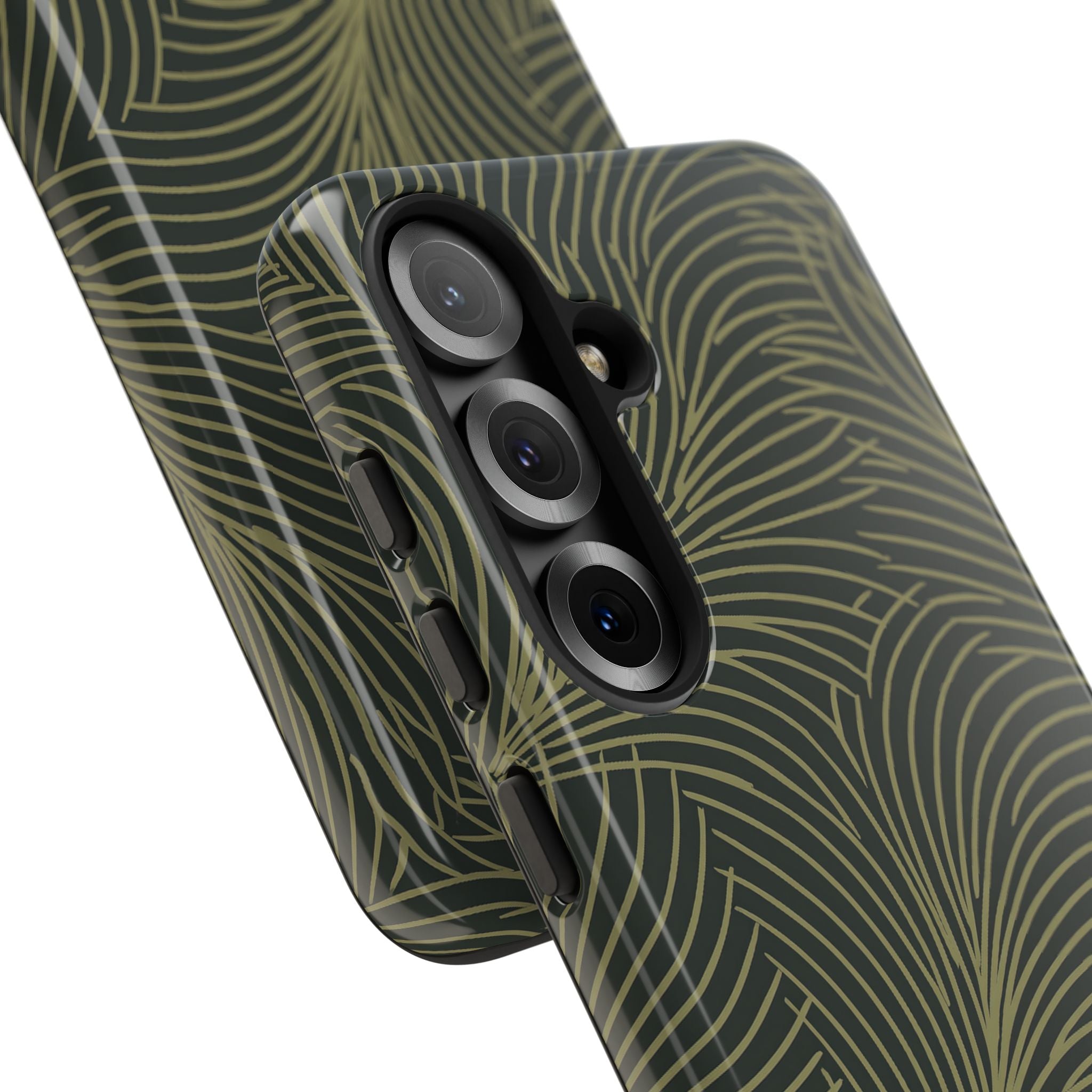 Green Tough Phone Case for Samsung - Dark Olive Plume