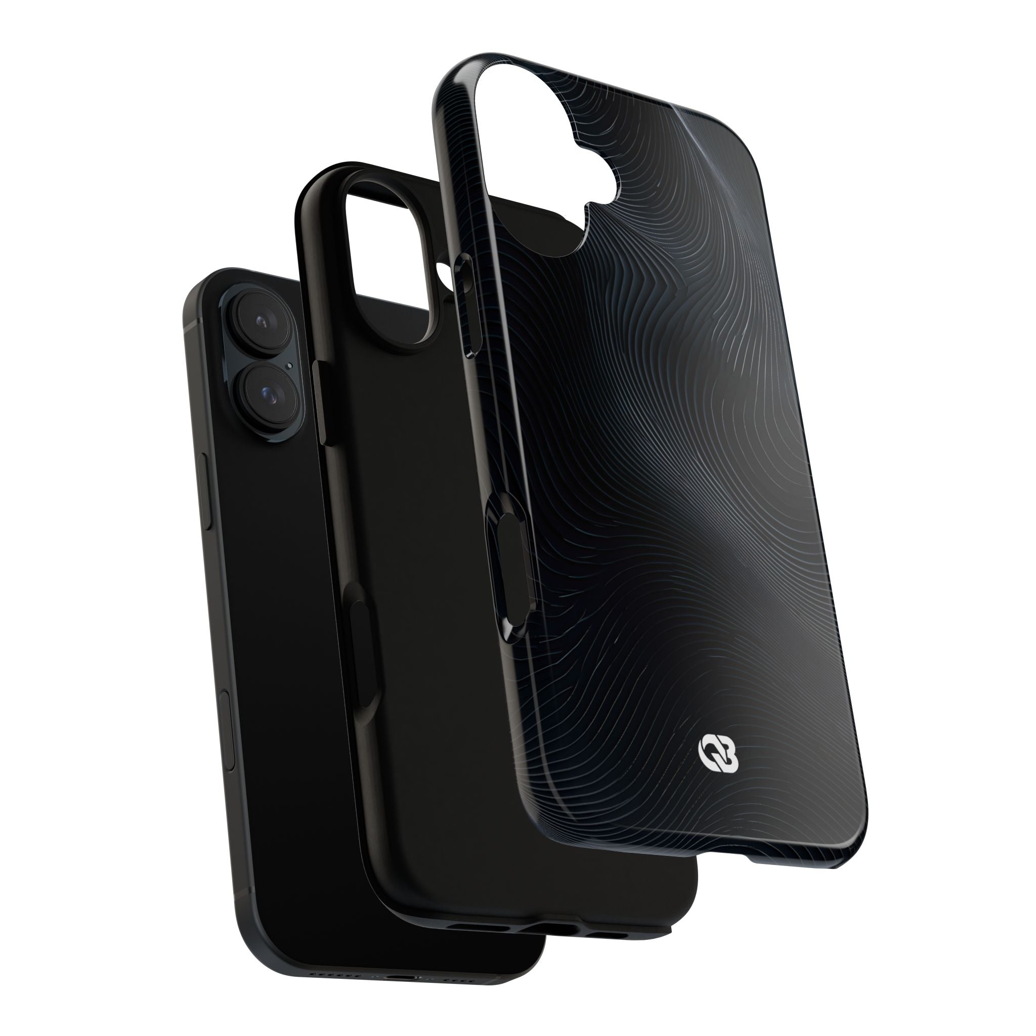 Black Tough Phone Case for iPhone - Obsidian Ridge Flux