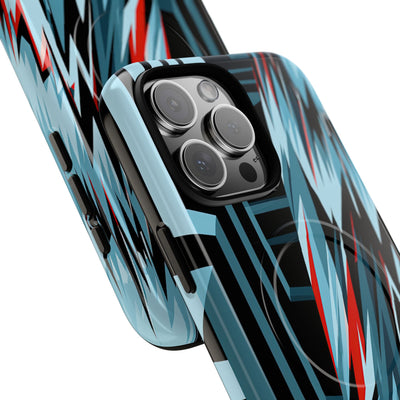 Blue Tough 2.0 Magsafe Phone Case for iPhone - Glitch Peak Cyan