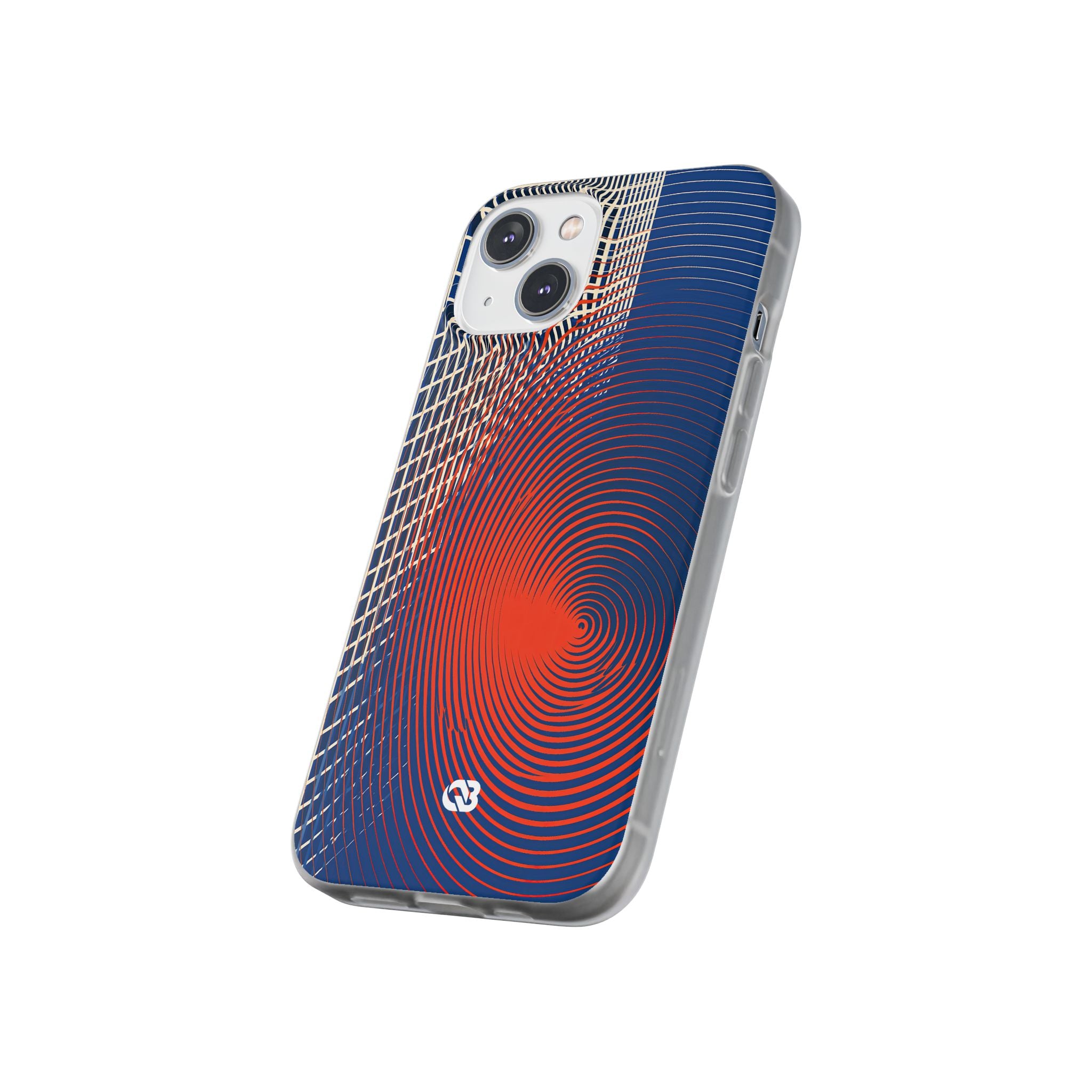 Blue Lite Phone Case for iPhone - Orange Orbit Grid