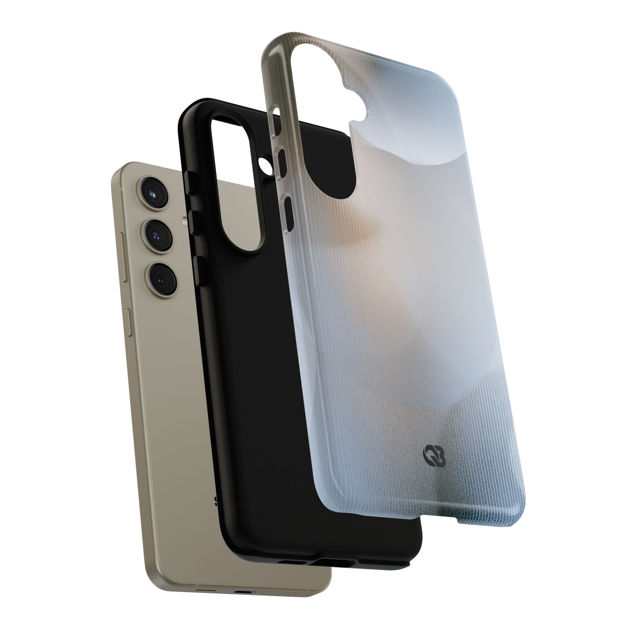 White Tough Phone Case for Samsung - Frosted Ribbed Sphere