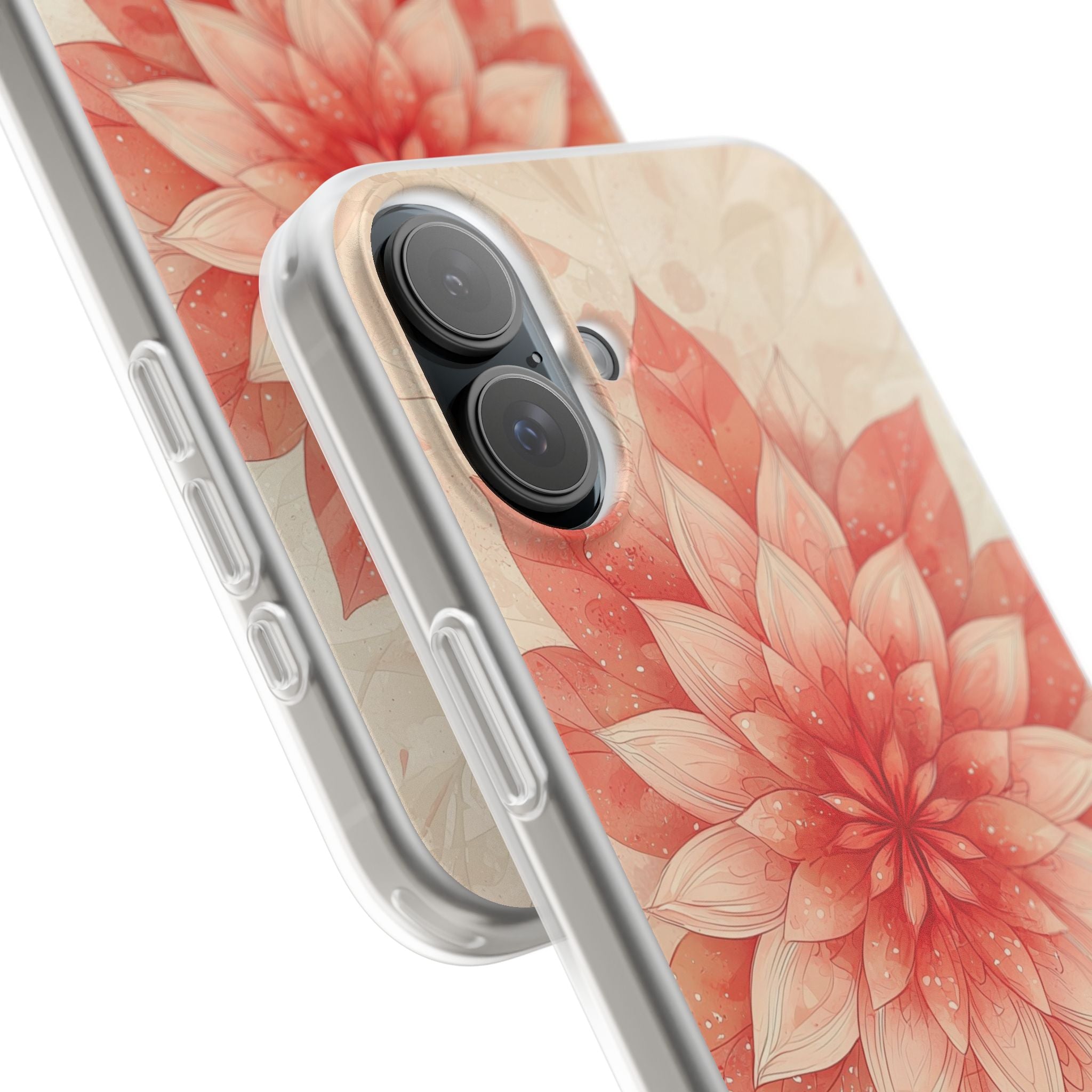 Coral Layered Bloom · Soft Phone Case for iPhone