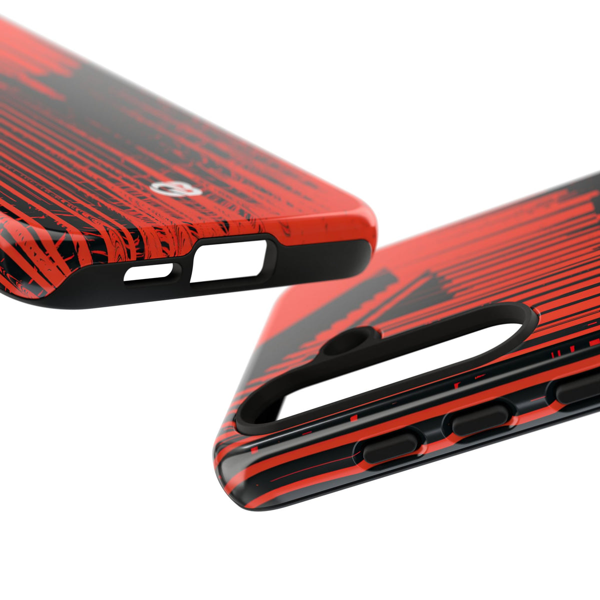 Red Tough Phone Case for Samsung - Crimson Brutalist Distortion