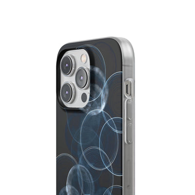 Blue Lite Phone Case for iPhone - Cyan Pulse Ripple