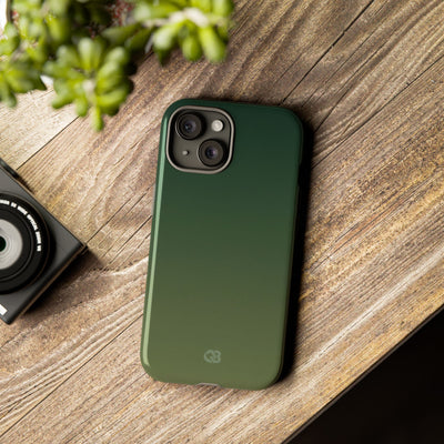 Green Tough Phone Case for iPhone - Shadow Moss Grain