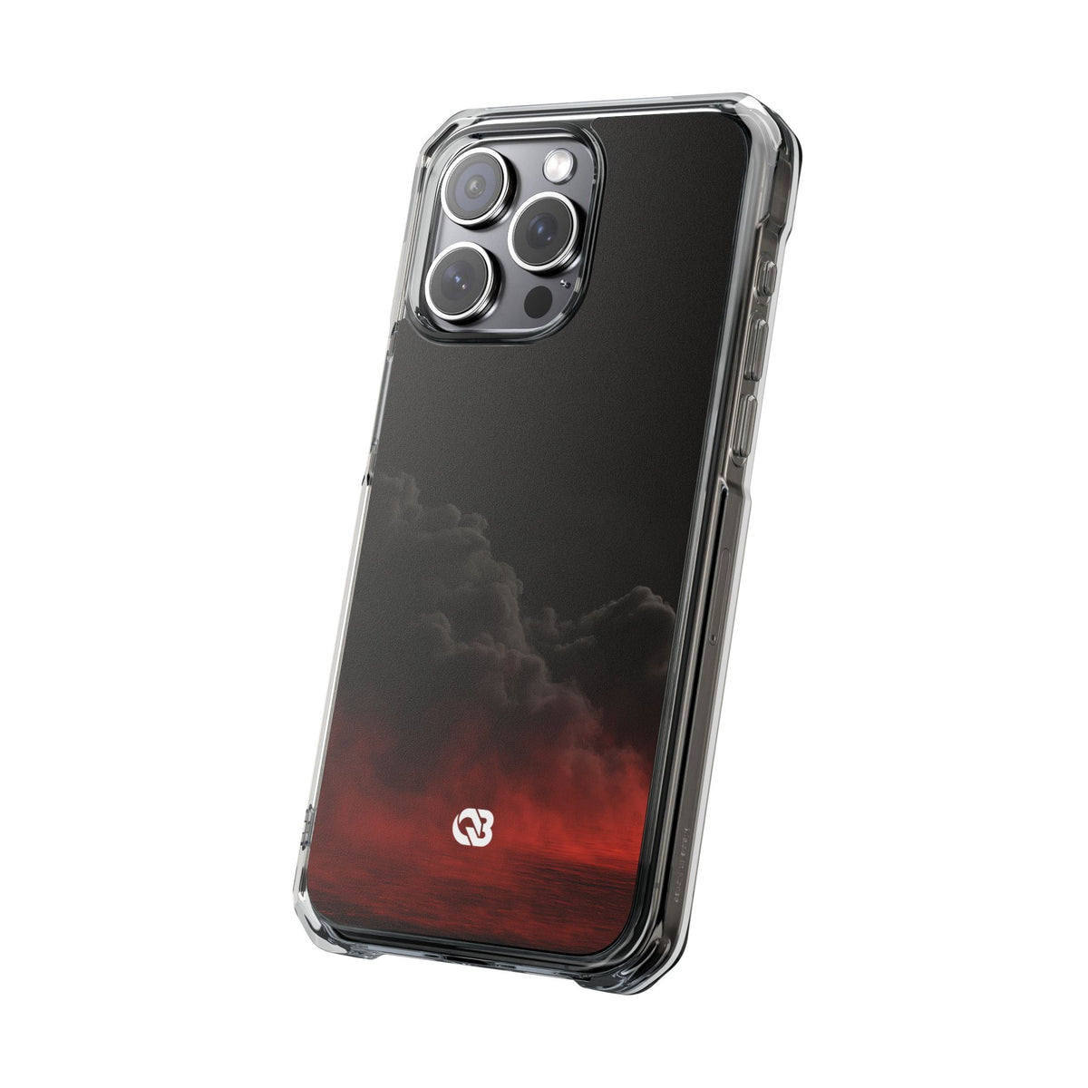 Crimson Fog Void · Clear Impact Magnetic Phone Case for iPhone ·  Black