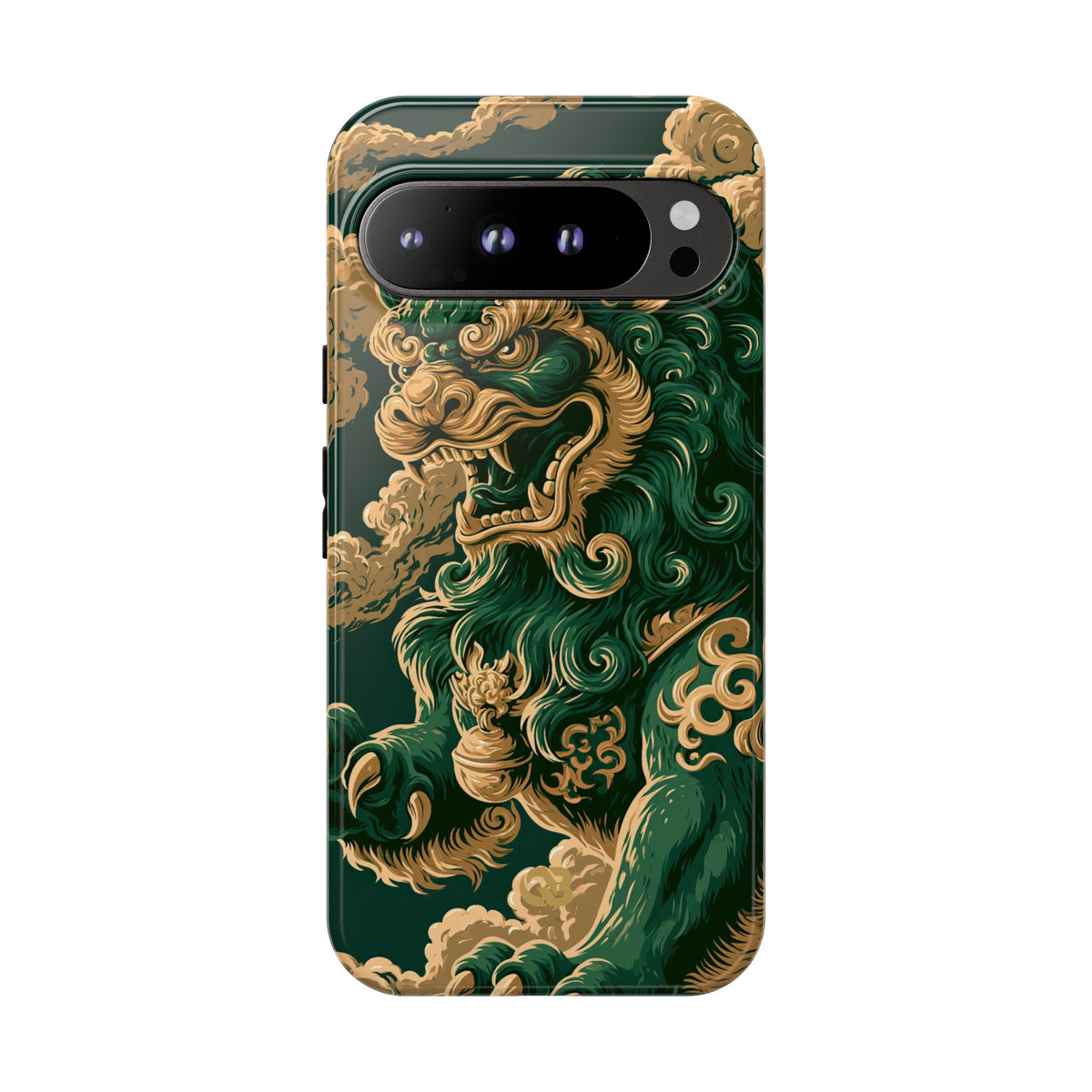 Imperial Guardian Lion · Tough Phone Case for Pixel ·  Green