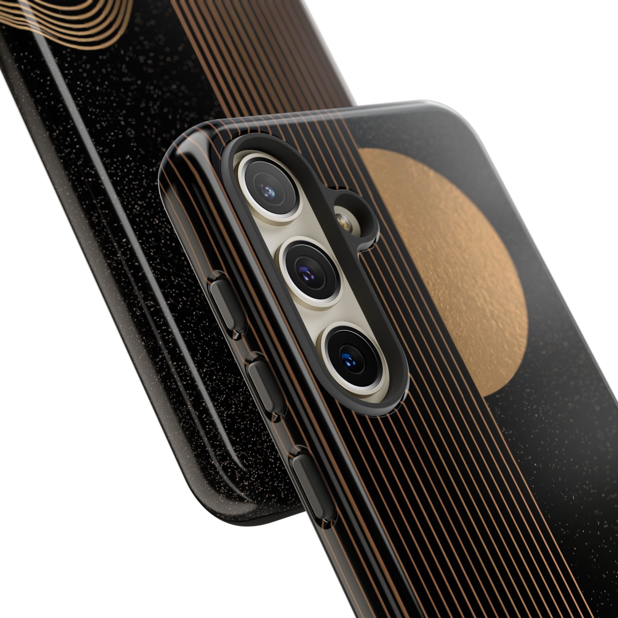 Gold Tough Phone Case for Samsung - Gilded Obsidian Dunes