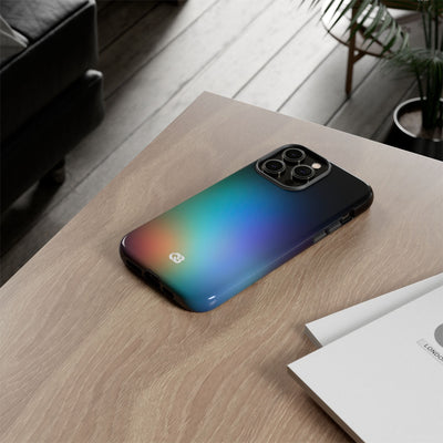 Black Tough Phone Case for iPhone - Electric Prism Grain