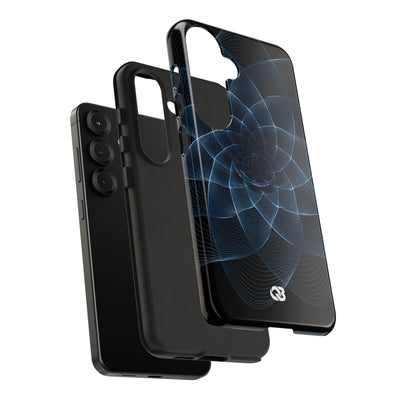 Blue Tough Phone Case for Samsung - Cobalt Geometric Bloom